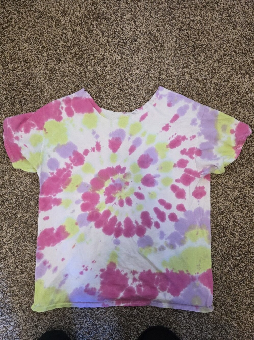 Womens Tie-Dye Short Sleeve Tee - Pink, Yellow & Purple